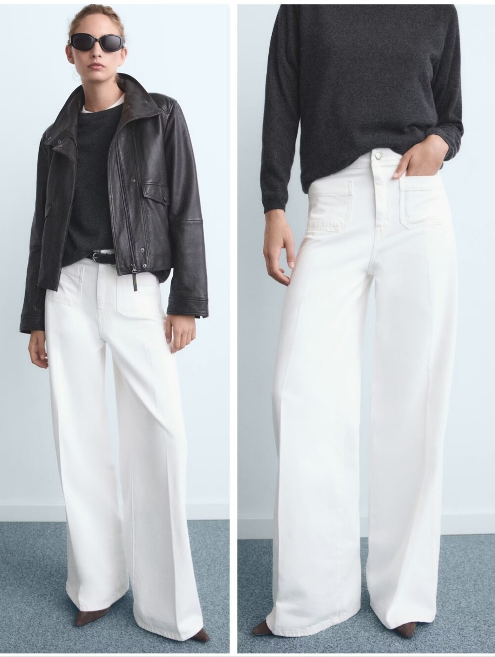 MANGO Wide Leg Jeans